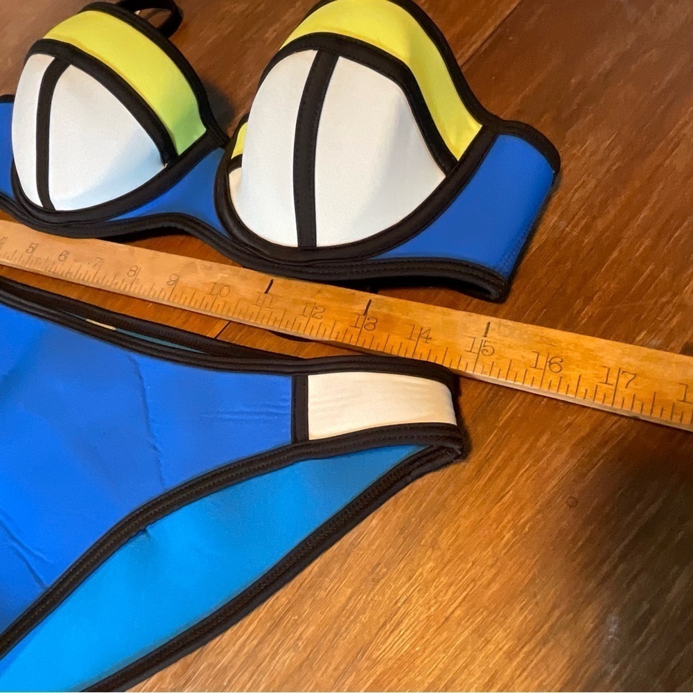 Colorblock Blue and Yellow Bikini Set - Picture 7 of 7